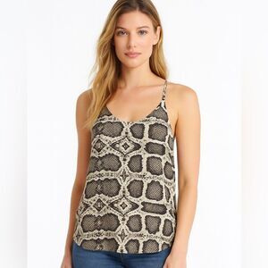 Alice + Olivia Silk Snake Print Camisole in Beige and Black NWOT